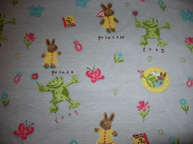 Frog Prince Bunny Princess Cotton Poly Fabric 60 wide