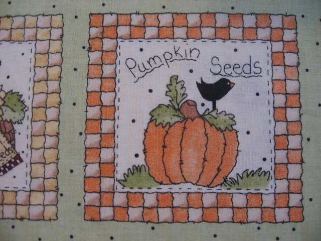 Image 3 of Harvest Pumpkin Seeds food Fabric squares 30 sqs 12 1/2