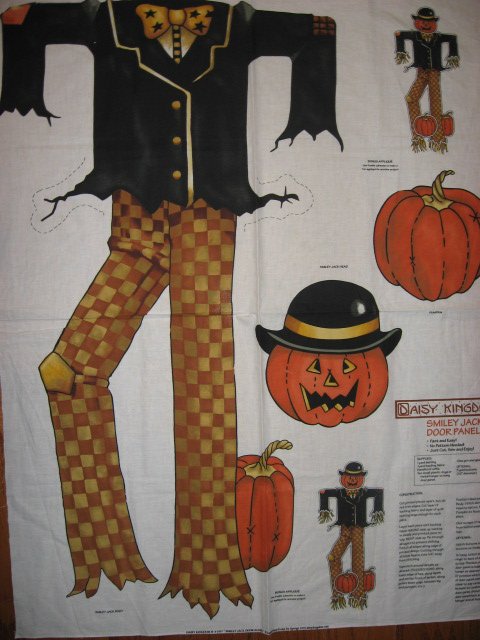 Daisy Kingdom Halloween Smiley Jack cotton fabric wall or door panel to make    