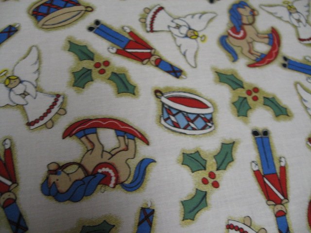Rocking horses drums and soldiers Christmas  fabric by the yard