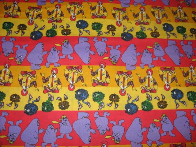 Image 0 of Ronald McDonald Grimace Stripes cotton fabric fat quarter licensed