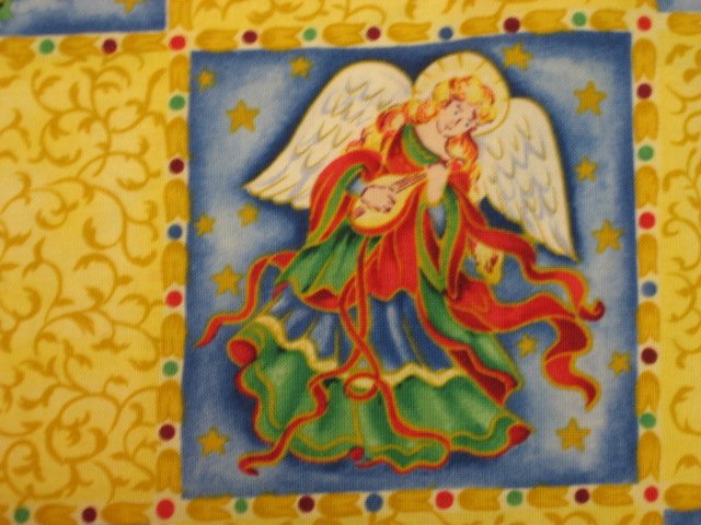 Image 1 of Angels Christmas Block Form Quilt Sewing Fabric 