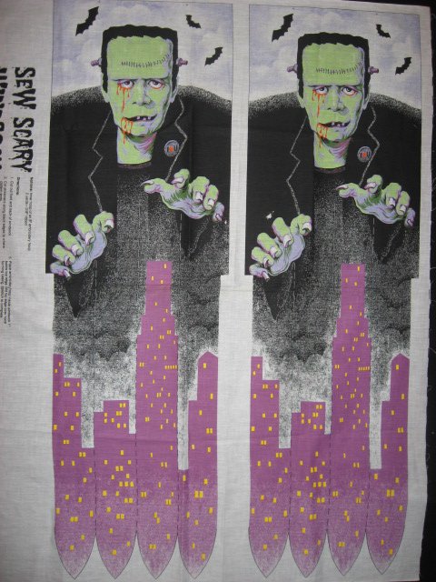 Halloween Vampire Windsock or two Door Panels cotton fabric to sew