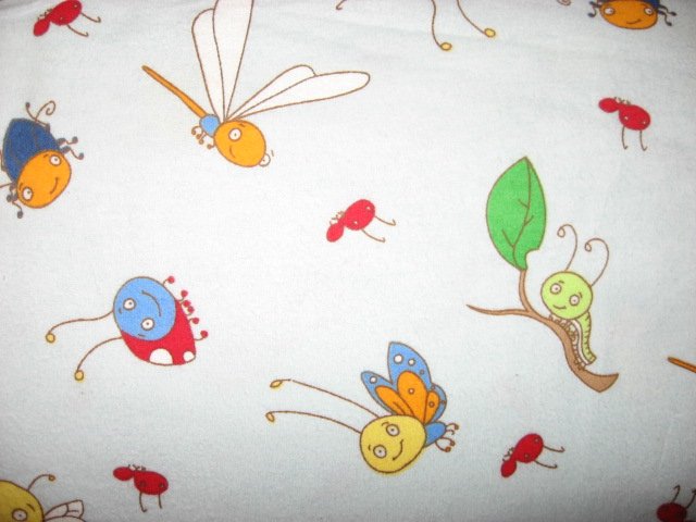 Image 0 of Bees Butterflies Caterpillars and Bugs Light blue 100% cotton Flannel 