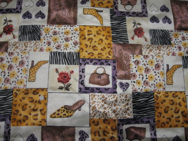 Shoes Bags Unusual Print Flannel Backed Satin 45 X 35   