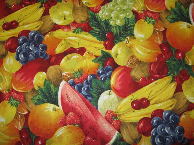 Kyle's Marketplace Fruit Salad Quilt Fabric Fat quarter or 1/4 yard 