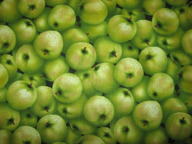 Kyle's Marketplace Green Apples RJR Fabric FQ or 1/4 yard FQ
