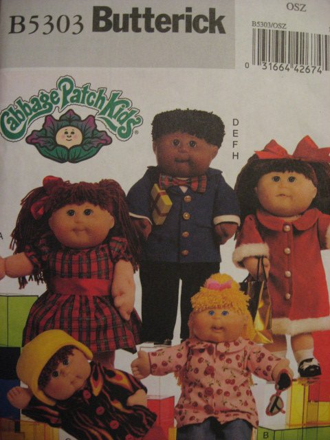 Butterick 5303 sewing pattern Cabbage Patch doll 16 and 20 clothes to sew 
