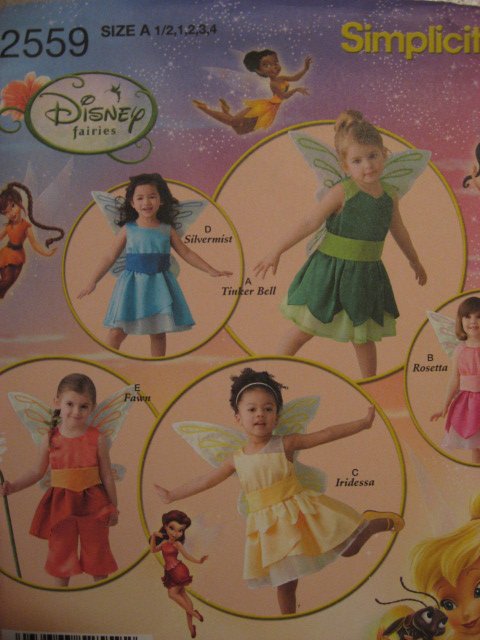 Tinkerbell sewing pattern 2559 for Fairy Costume SZ 1/2 - 4 