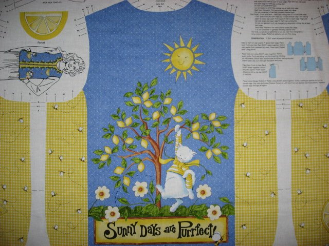 Image 1 of Daisy Kingdom Fabric Vest Lemons and Sunshine cat to sew