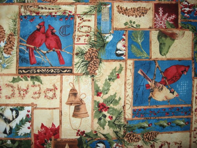 Cardinal bird Believe Love Joy Peace Wilmington fabric by the yard