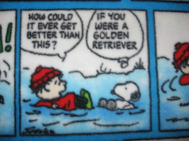 Image 1 of Licensed Charlie Brown Snoopy Comical child bed size fleece blanket 45
