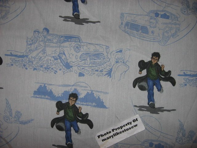 Image 0 of Harry Potter Car Owl Gently used Twin Size fabric Fitted Sheet only