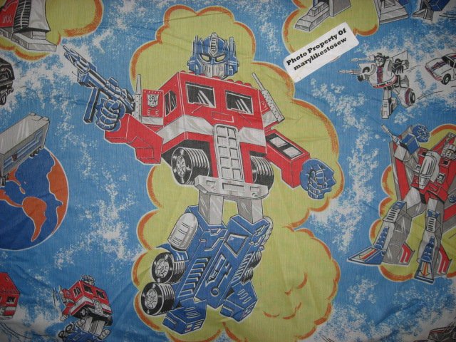 Image 1 of Transformers Gently Used Twin Size fabric Fitted Sheet Only