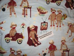 Thumbnail of Sock monkey FLANNEL Twin Size Fitted Sheet only