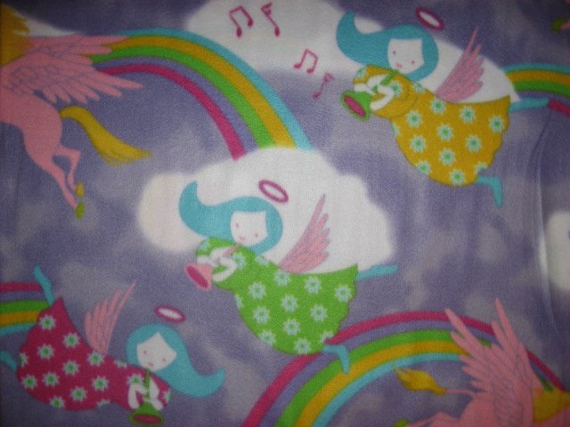 Image 0 of Unicorn angels fleece blanket  Child bed size Antipill  Lilac /