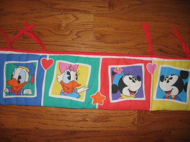 Image 0 of Disney Mickey Mouse Donald Duck Daisy bumper pad for Baby crib Primary Color