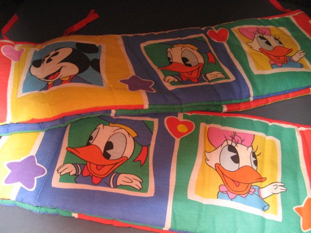 Image 3 of Disney Mickey Mouse Donald Duck Daisy bumper pad for Baby crib Primary Color