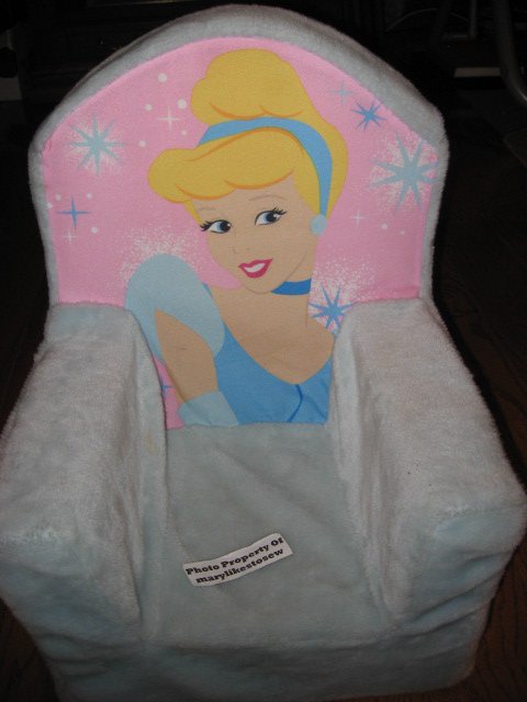 Image 0 of Cinderella Princess pouting kids foam chair Gently used 