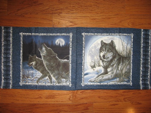 Image 0 of Wolf and the moon Fabric pillow panels set of two different pictures  