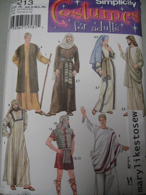 Simplicity Pattern 4213 Religous school play Costume Mary Apostle Soldier