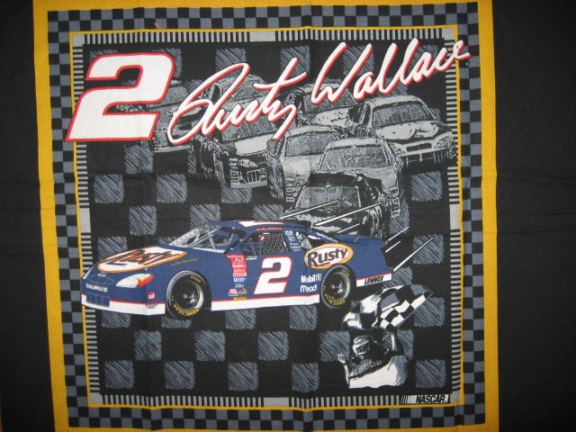 Image 2 of Rusty Wallace #2 Nascar one Fabric pillow panel and wall plaque