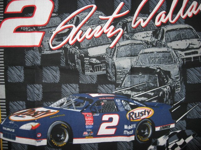 Image 1 of Rusty Wallace #2 Nascar one Fabric pillow panel and wall plaque