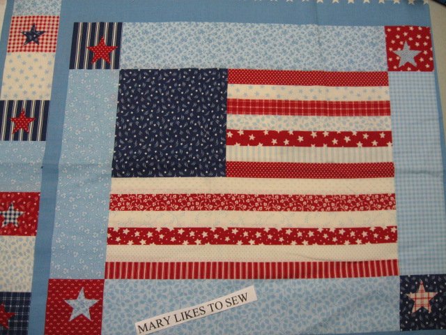 Image 0 of United States Americana Flag Fabric pillow panel set of two to sew