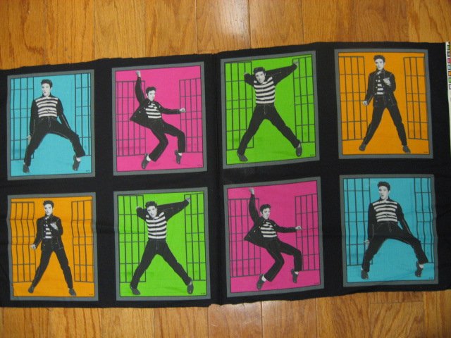 Elvis Presley soft sewing cotton Fabric set of Eight 9 X10 1/2 pillow panels