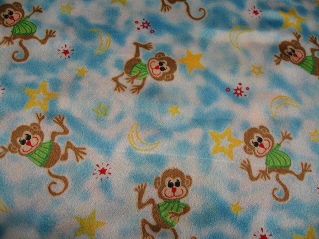 Image 1 of Curious George Monkey new handmade Flannel satin Lovey toddler security Blankie
