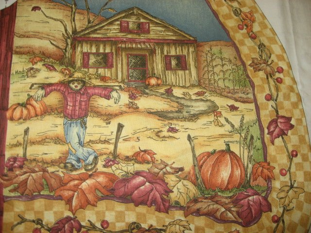 Fall harvest country farm fabric vest Panel to sew