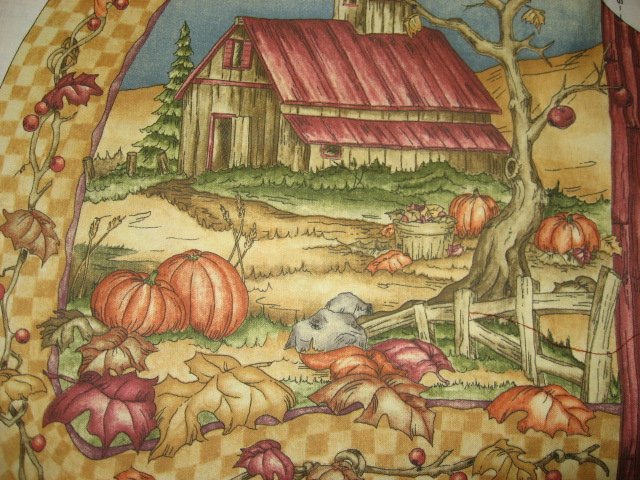 Image 2 of Fall harvest country farm fabric vest Panel to sew