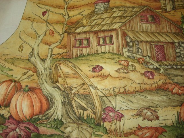 Image 3 of Fall harvest country farm fabric vest Panel to sew