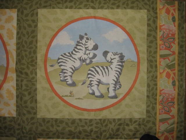 Image 1 of Noah's Ark Baby Bedding set to sew Pillow Panel and wall quilt panel 