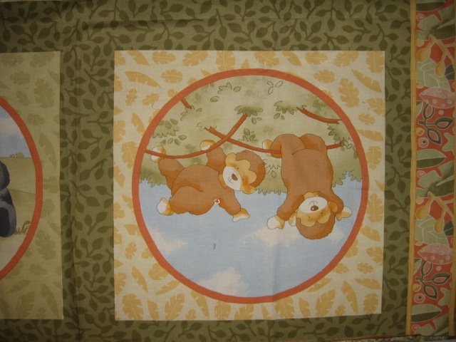 Image 3 of Noah's Ark Baby Bedding set to sew Pillow Panel and wall quilt panel 