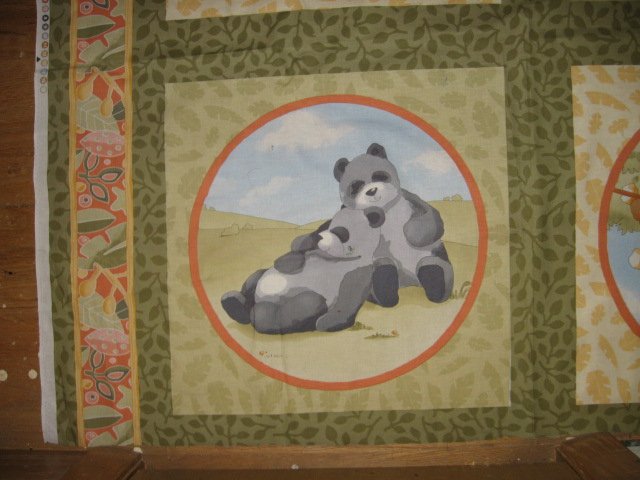Image 4 of Noah's Ark Baby Bedding set to sew Pillow Panel and wall quilt panel 