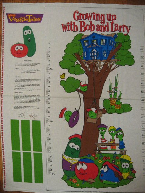 Image 0 of Veggie Tales child Growth Chart fabric panel to sew /