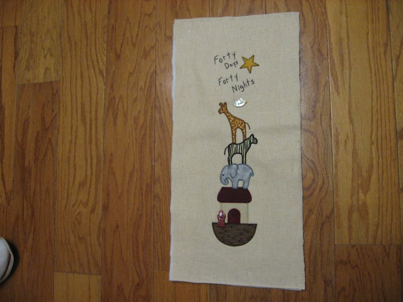 Image 0 of Noah's Ark embroidered appliqued exquisite handmade Panel you bind the edges
