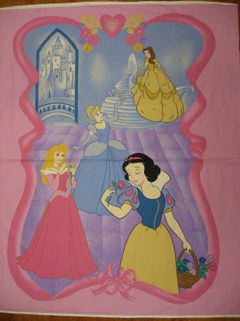 Image 0 of Cinderella Belle Pink Disney Snow White  Fabric wall or child  panel to sew /