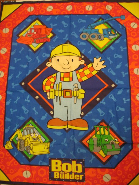 Bob the Builder tools and trucks wall or quilt Fabric Panel to Sew Last one