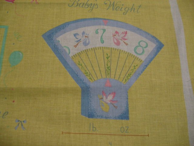 Image 2 of Memory Book Birth Cards Tags Baby Soft Fabric Panel to sew /