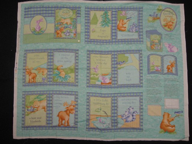 Image 0 of Little Forest Animals Soft Book Fabric Panel to sew /