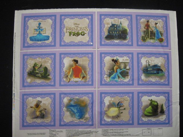 Disney Princess Frog Thomas Kinkade Soft Book fabric Panel to sew /