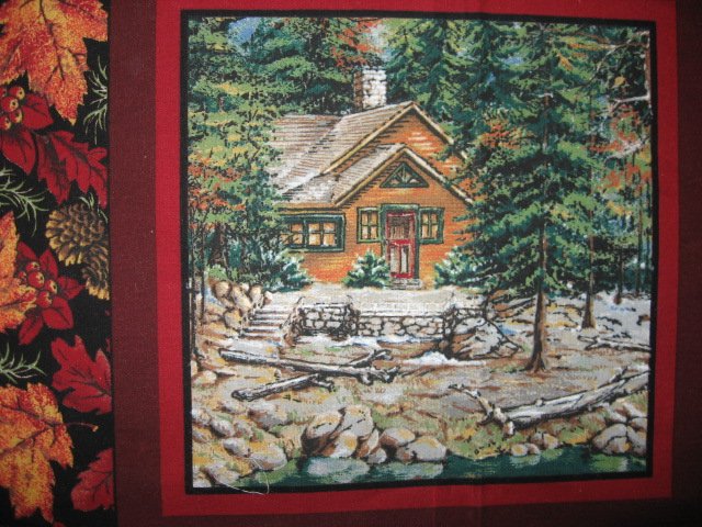 Image 2 of Deer turkey dog cabin ducks fishing geer fabric pillow panel set of six