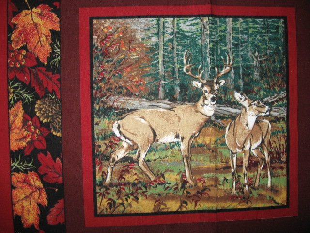 Image 5 of Deer turkey dog cabin ducks fishing geer fabric pillow panel set of six