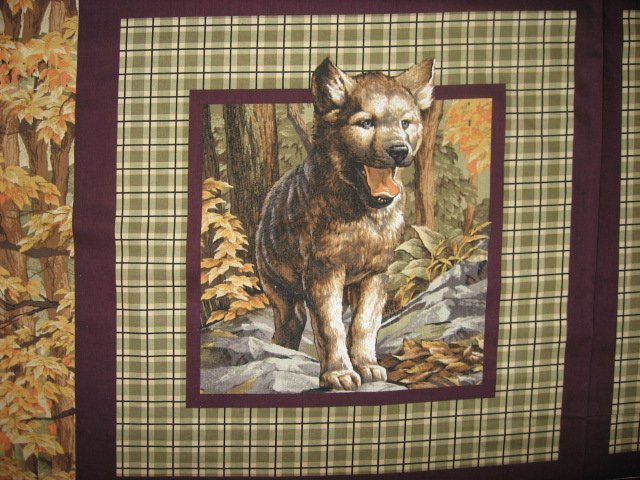 Image 2 of wild Animal wolf wolves in the Woods Fabric Pillow Panel Set of four 