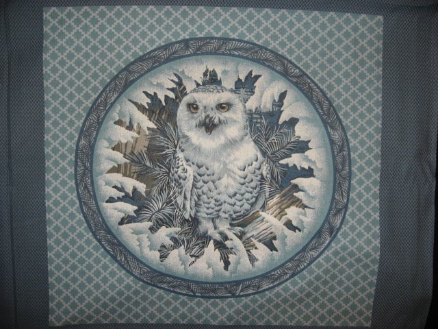 Image 1 of Owl and Wolf in the wilderness Fabric Pillow Panel set of two to sew 