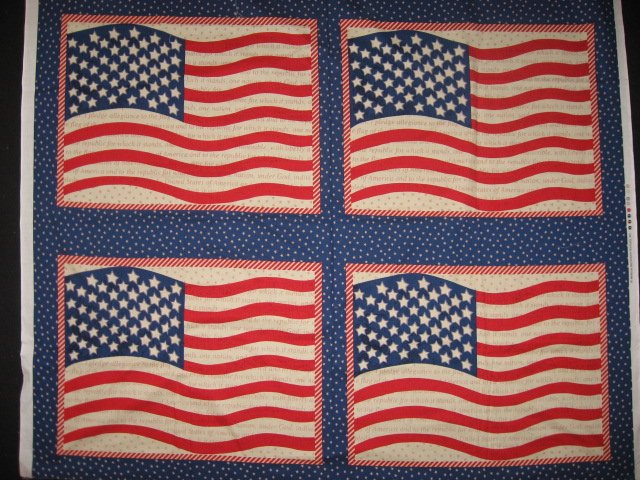 stars USA American flag Fabric Pillow Panel set of four