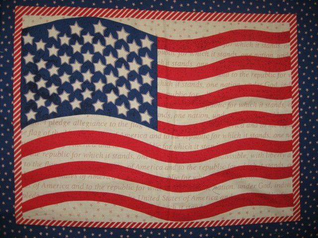 Image 1 of stars USA American flag Fabric Pillow Panel set of four