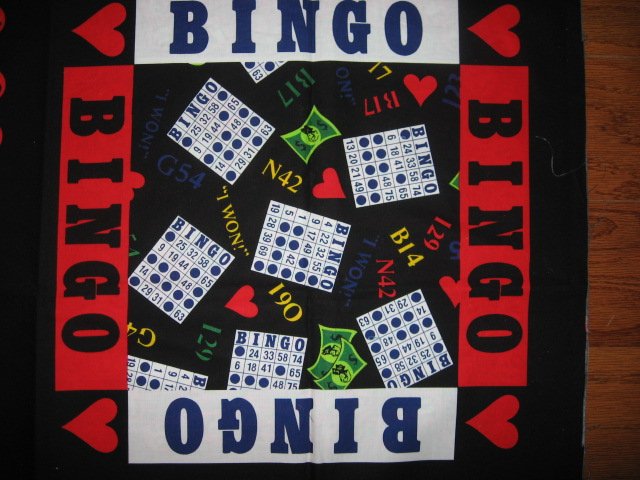 Image 1 of Bingo Game gambling bag or Pillow Fabric Panel set Rare Out of print